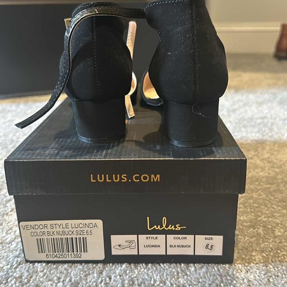 Lulu's Black Ankle Strap Heels - Picture 3 of 4